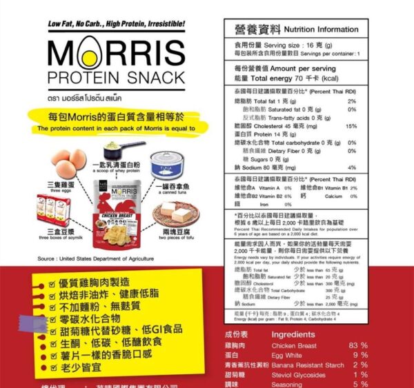 Morris Chicken Breast Chips 零碳水雞胸肉脆片 - Image 2